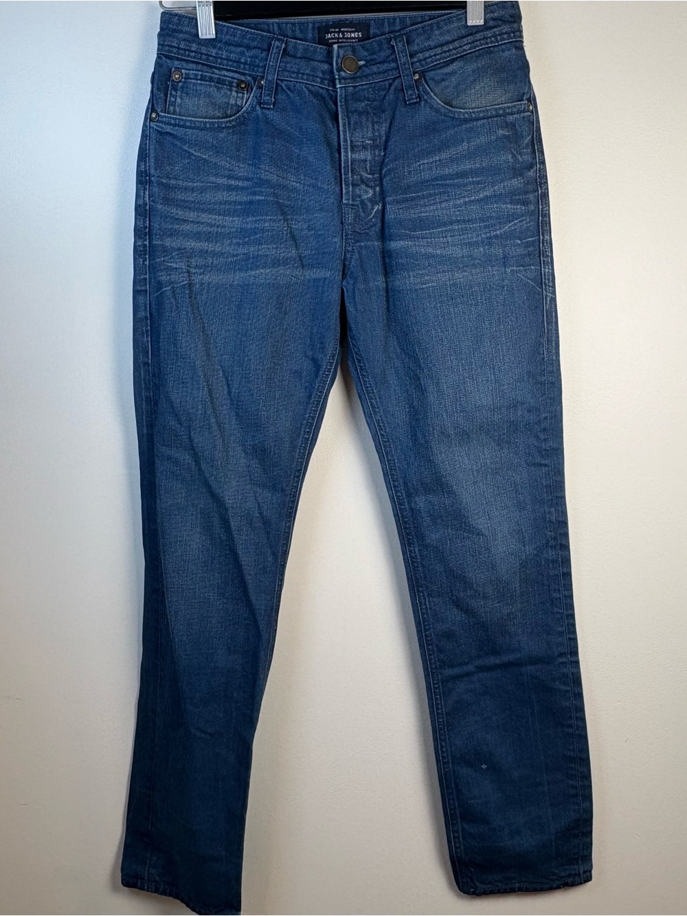 Jack & Jones Men’s Tim Blue Slim Fit Jeans Size 29x32 Medium Denim Button Fly